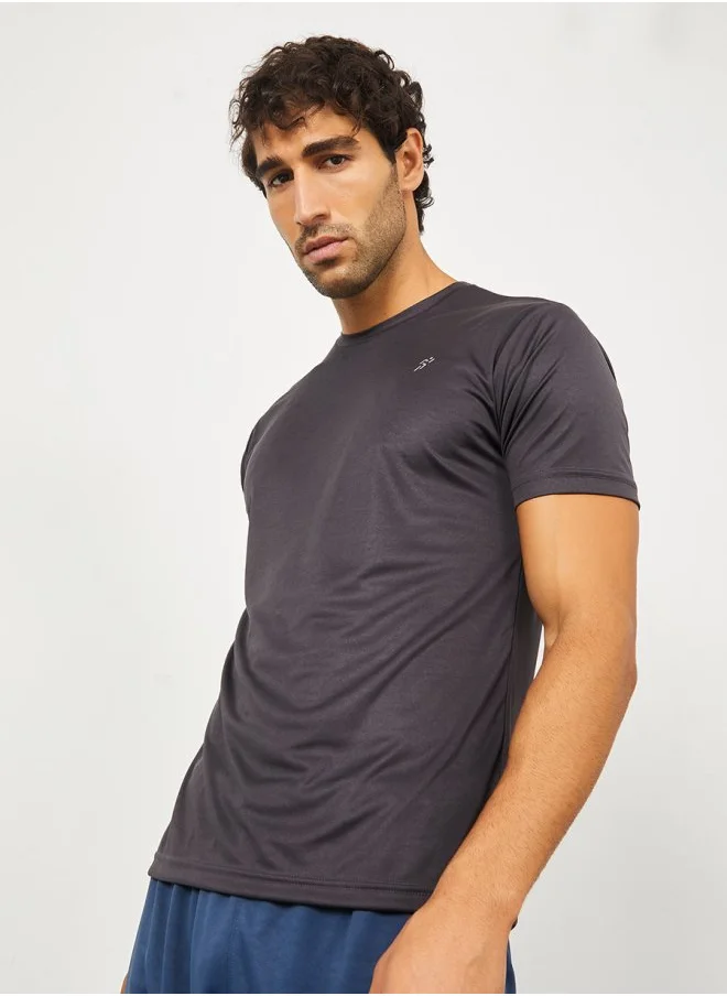 Styli Regular Dry Fit Active T-shirt with Logo Detail