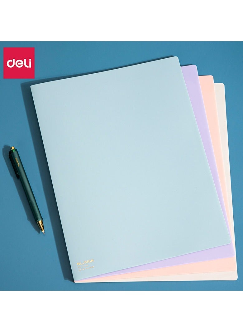 Deli مجلد PP بنسيج مقاوم للتمزق من نوساين NS185 - 4 جيوب وشفاف لتخزين مستندات A4 - 6 قطع - Image 2