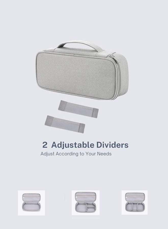 Horizon Electronic Organizer Bag for Travel, Medium Usb Cable Organizer Bag for Charger, Hard Drive Case and Portable Accessories Organizer, Use It for Usb Flash Drive, Earphone, Power Bank or Sd Card - Grey - Image 3