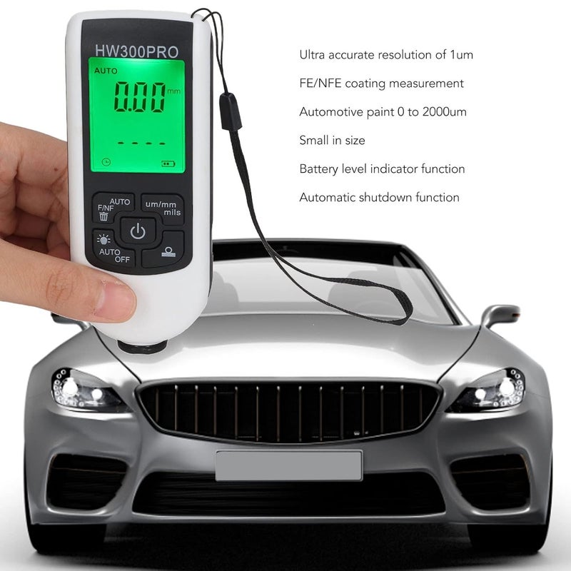 Digital Coating Thickness Gauge Portable Paint Meter Automatic Shutdown White - Image 3