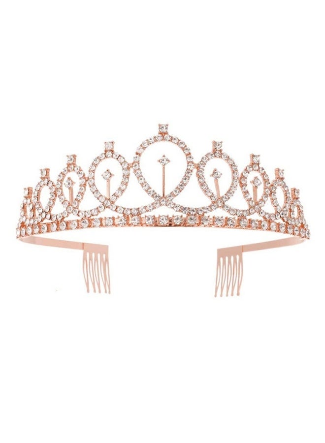 YOUHUAGUO Rose Gold Birthday Girl Queen Sash Tiara Crown Set for Women Girls Birthday Party Favor Gift - Image 3