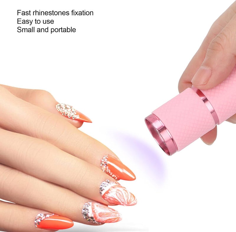 ZJchao Professional Rhinestone Flashlight Nail Lamp, 9 LED Crystal Fixation Tool Aluminum Body Quick-Cure Light for Gem Nails & Salon Manicures - Image 2