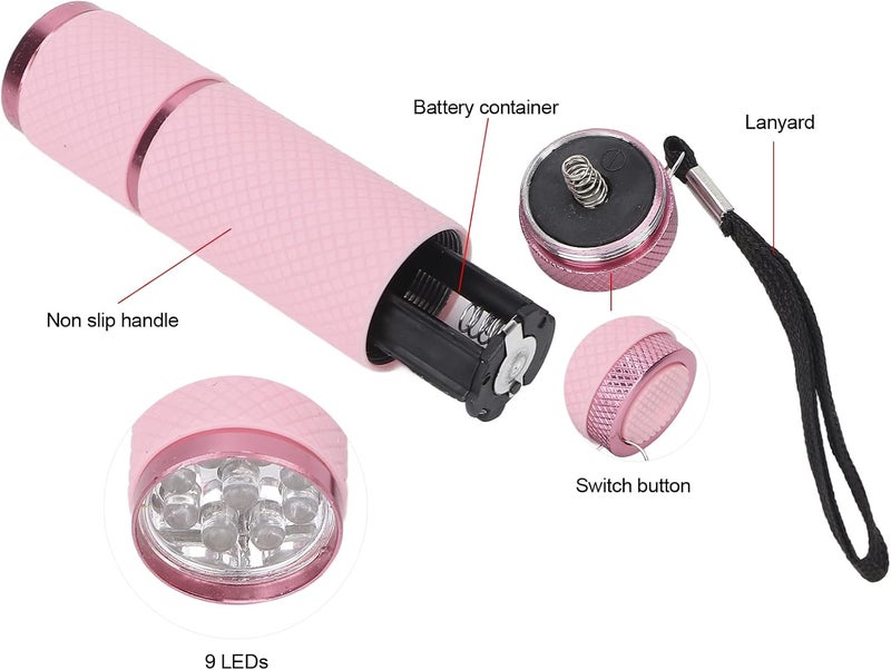 ZJchao Professional Rhinestone Flashlight Nail Lamp, 9 LED Crystal Fixation Tool Aluminum Body Quick-Cure Light for Gem Nails & Salon Manicures - Image 3
