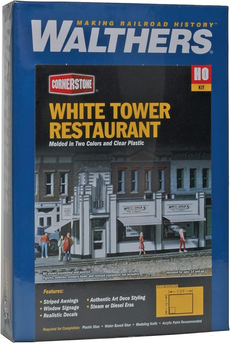 Cornerstone Walthers White Tower Restaurant Kit - 4-5/8 x 3 x 2-7/8 inches - Image 3