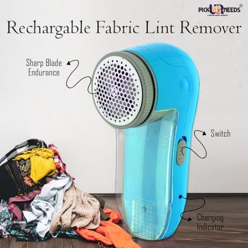 Pick Ur Needs Lint Remover for Clothes Portable & Rechargeable Lint Shaver for Clothing with USB Charging Cord with 1 Extra Blade Free - Image 2