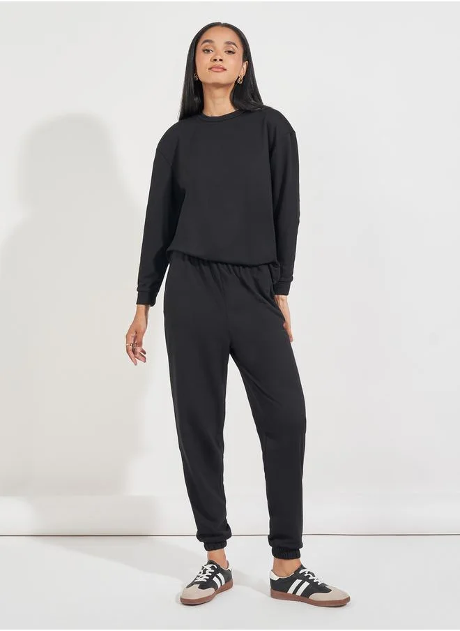 Styli Regular Fit Sweatshirt & Cuffed Joggers Co-Ords