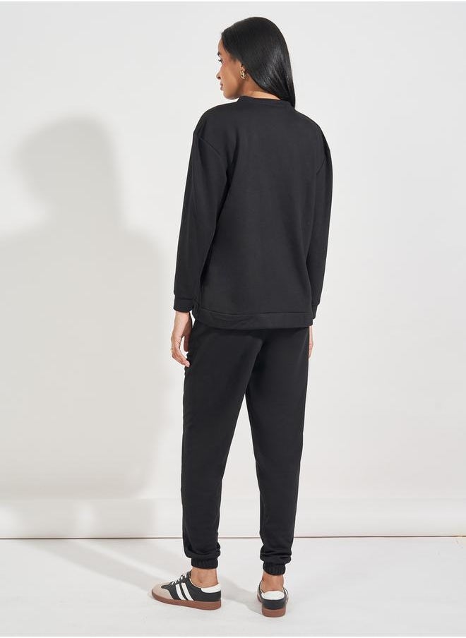 Styli - Regular Fit Sweatshirt & Cuffed Joggers Co-Ords - Image 1