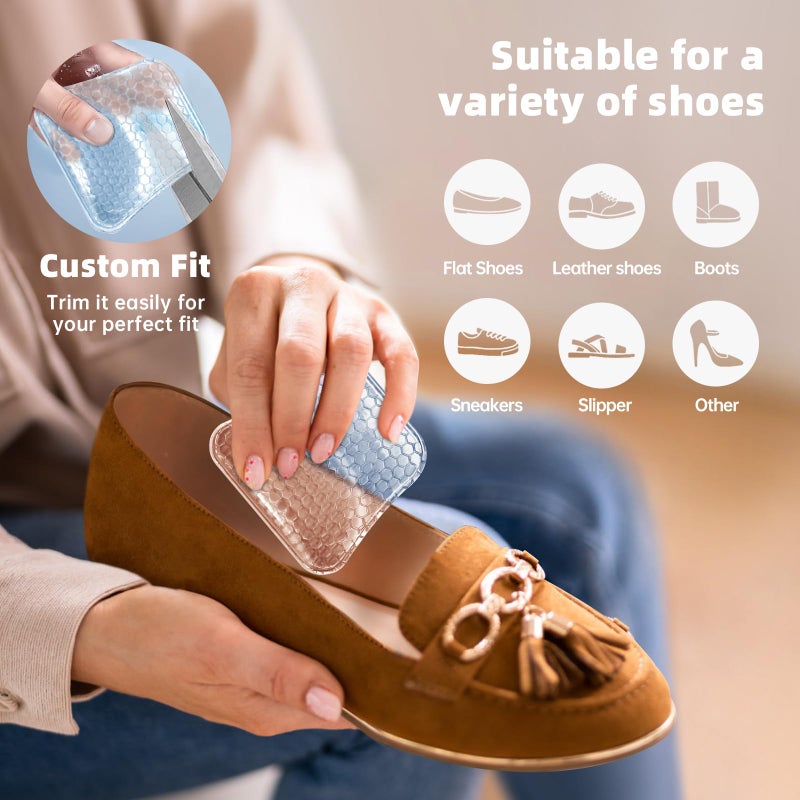 ZAIWOO Arch Support Inserts Women for Flat Feet, Gel Arch Inserts for Plantar Fasciitis Relief, Non-Slip Arch Support Pads, Two-Option of Different Heights - Image 5