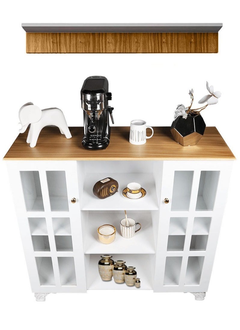 AGD Multi-Purpose Coffee Corner Storage Cabinet, Kitchen Side Cabinet with Shelves and Doors, Microwave Oven Holder, Kitchen Organizer for Utensils, Fruits and Vegetables  - Image 3