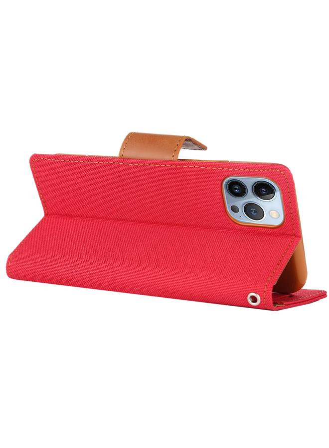 GOOSPERY Case For iPhone 14 Pro Max CANVAS DIARY Canvas Texture Flip Leather Phone Case  - Image 3