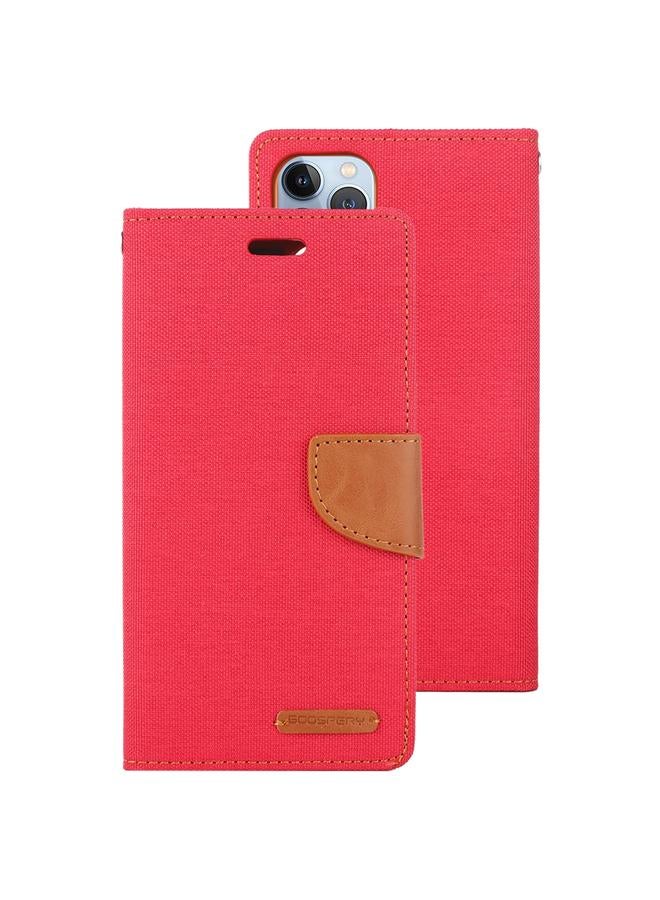 GOOSPERY Case For iPhone 14 Pro Max CANVAS DIARY Canvas Texture Flip Leather Phone Case  - Image 2