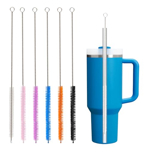 Beonsky Straw Cleaner Brush for Stanley, 4Pcs Extra Long Color Straw Cleaning Brush for 40oz 30oz 20oz 14oz Stanley Mug and Cleaning More Glass, Stainless,Bottle and Silicone Straw - Image 1