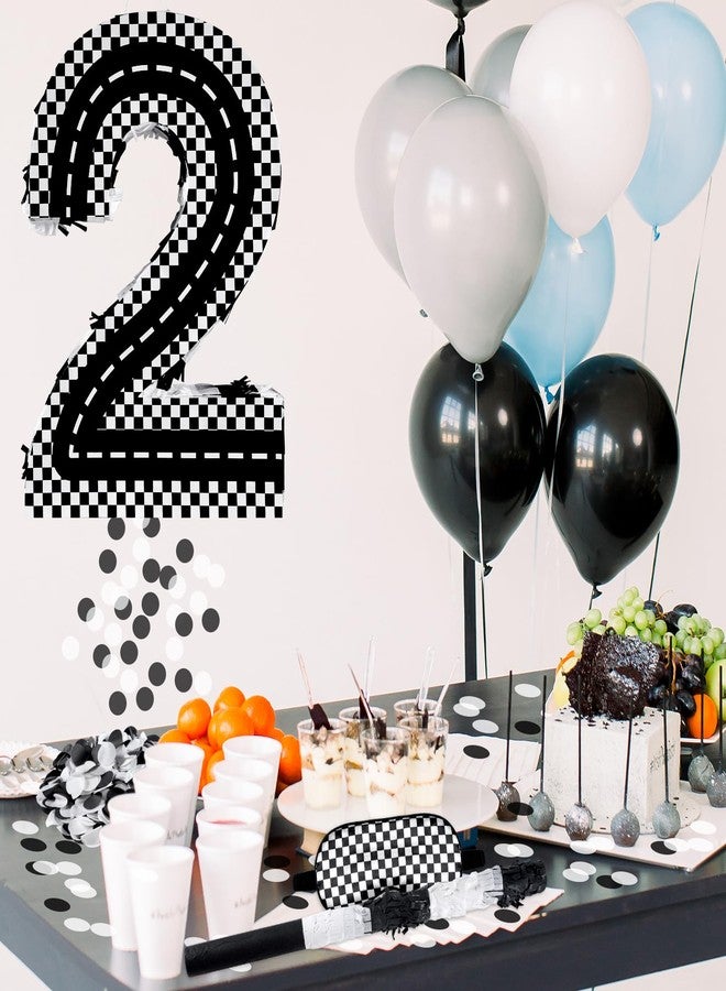 Lcoor Racing Cars Birthday Decorations, Racing Cars Number 2 Pinata with Stick Blindfold and Confetti Racing Cars 2nd Birthday Party Decoration & Supplies (Racing Cars 2) - Image 5