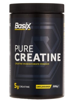 Basix BASIX |PURE CREATINE | CREATINE MONOHYDRATE POWDER |UNFLAVOURED |500G  - Image 1