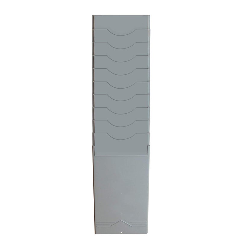 Pyramid Time Systems Pyramid Technologies Time Card Rack, 10 Pockets, Plastic, Light Gray - Image 2