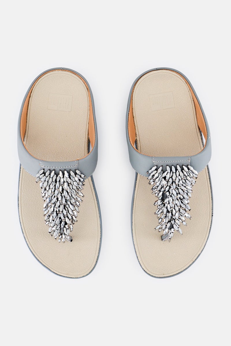 FitFlop Women Slip On Sandal, Light Grey  - Image 2