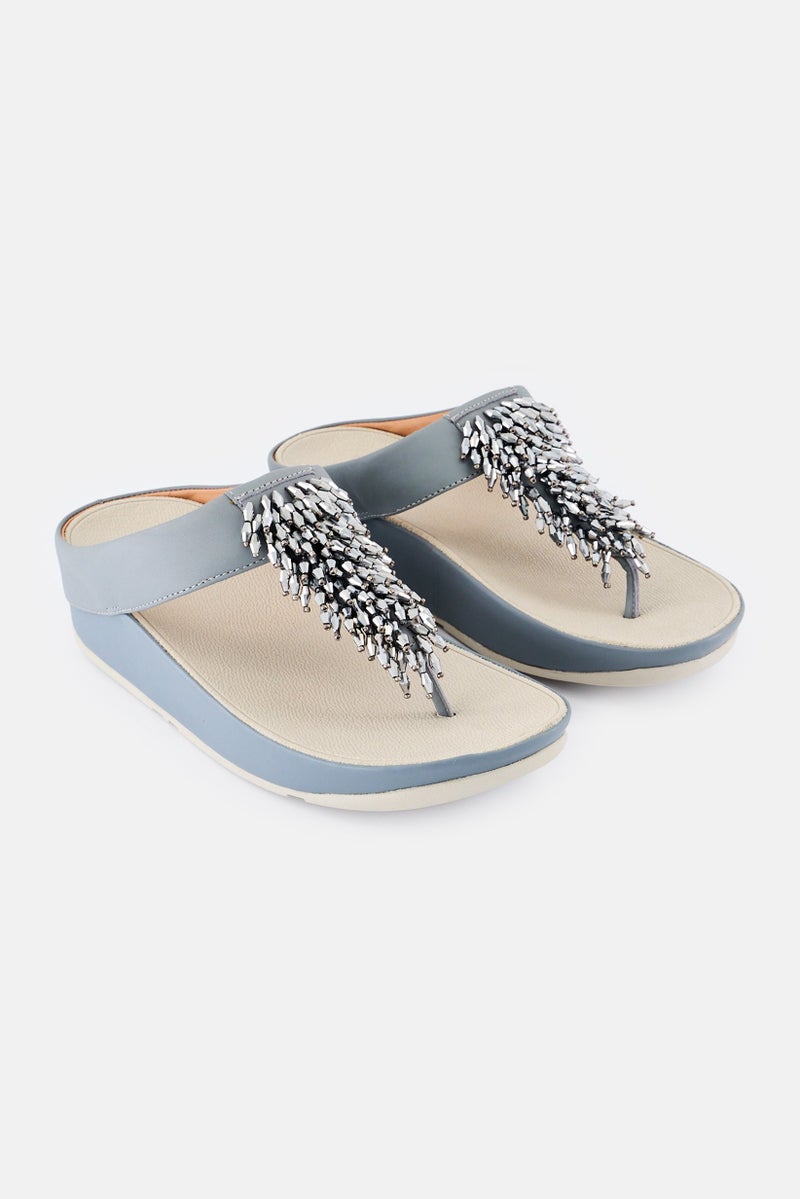 FitFlop Women Slip On Sandal, Light Grey  - Image 1