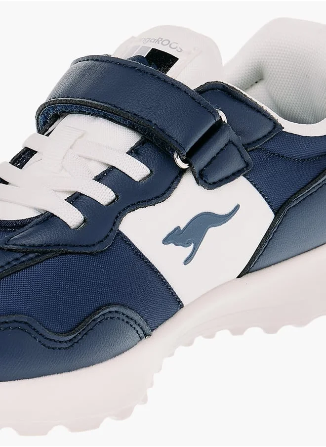 كانغاروس Boys' Panelled Sports Shoes with Hook and Loop Closure