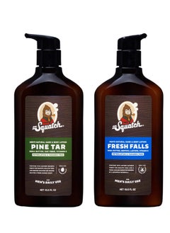 Dr. Squatch Dr. Squatch Men's Non-Greasy Natural Lotion - 24-hour moisturization hand and body lotion - Made with Shea Butter, Coconut Oil, and Vitamin E - Pine Tar, Fresh Falls (2 Pack)  - Image 1
