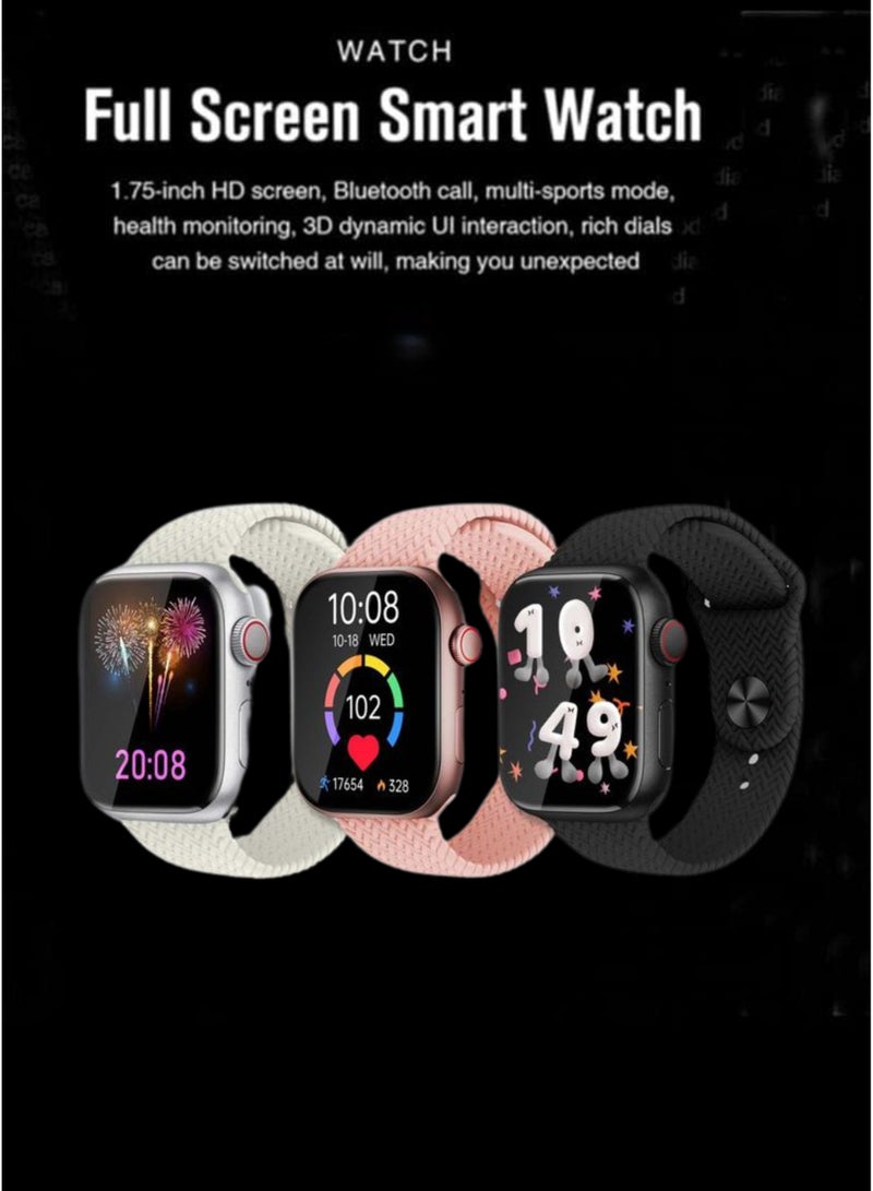 WS 58 Mini Smartwatch ,3 Bands, HD Display, Bluetooth Calling Waterproof Fitness Watches Compatible With Android iOS | Pink