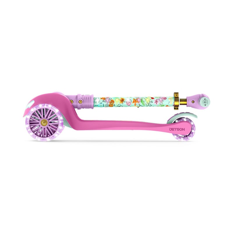 Jetson Disney Princess 3-Wheel Kick Kids Scooter, LED Lights on Stem & Light-Up Wheels, Lightweight Frame, Height-Adjustable Handlebar, Lean-to-Steer System, Easy-Fold Mechanism, Ages 3+, JPRNS2-3KIK - Image 2