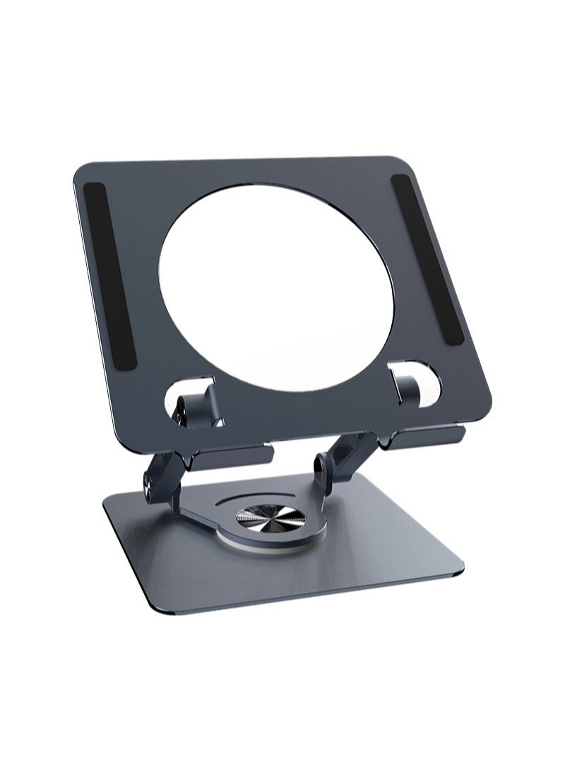 Aluminum Rotating Tablet Stand for iPad, Hollow Design for Heat Dissipation, 360-Degree Rotating Base, Foldable and Adjustable Stand, Ideal for Drawing, Compatible with iPad Pro/Air/Mini and More  - Image 1