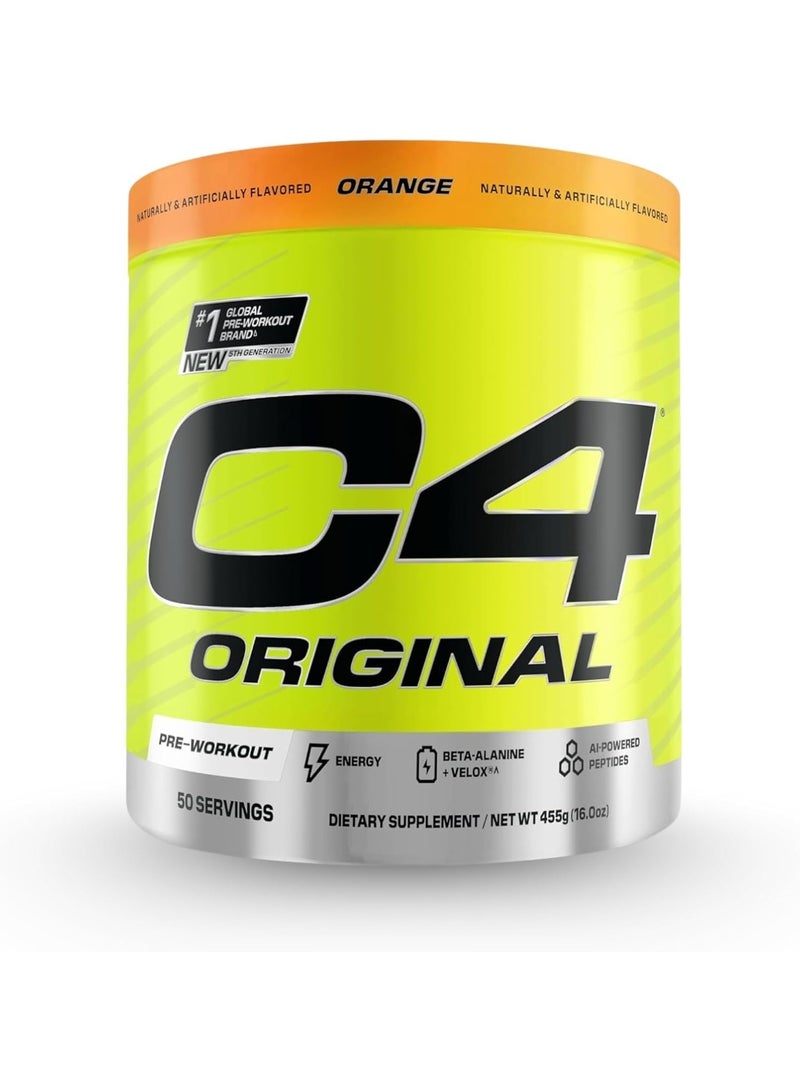 C4 Original Pre-Workout - ORANGE - 50 Servings 455 Gm - Image 1