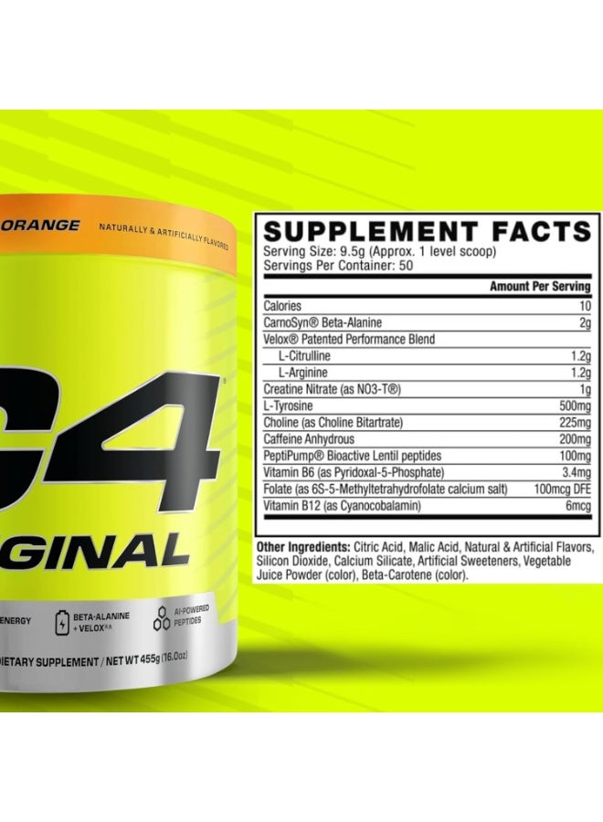 C4 Original Pre-Workout - ORANGE - 50 Servings 455 Gm - Image 2
