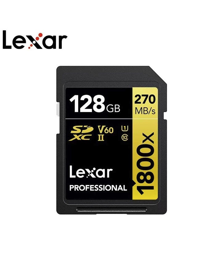 Lexar 128GB Professional 1800x SDXC UHS-II Cards, Up To 270MB/s Read, C10, V60, U1 SD Card - Image 1