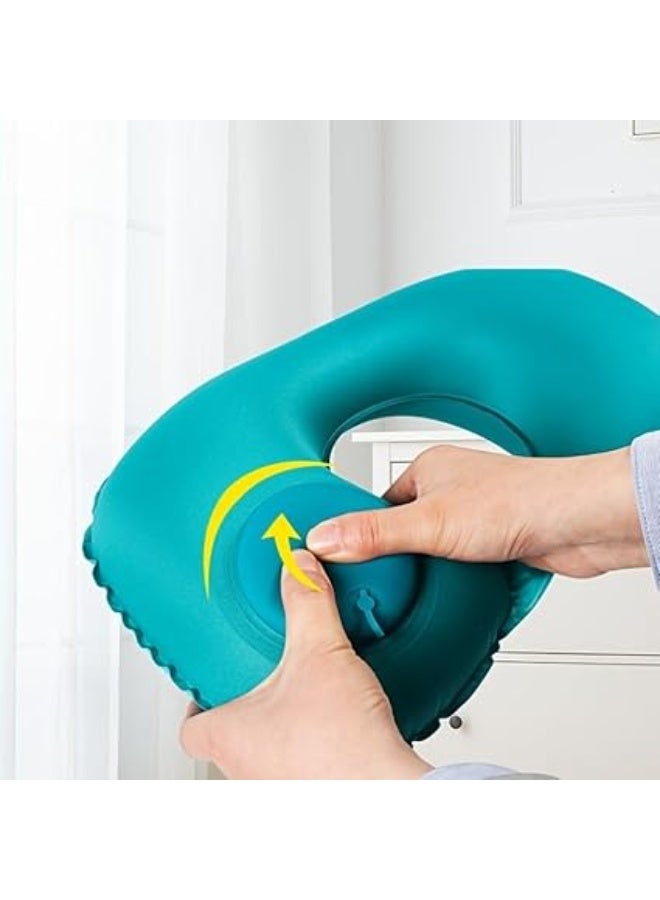 Adjustable Inflatable Neck Pillow Inflatable Travel Pillow Portable Inflatable Pillow U-Shaped with Eye Mask - Image 4