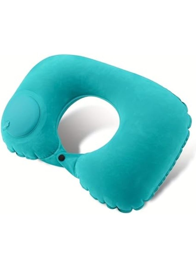 Adjustable Inflatable Neck Pillow Inflatable Travel Pillow Portable Inflatable Pillow U-Shaped with Eye Mask - Image 1