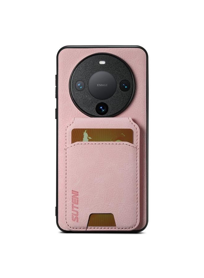 Suteni Case For Huawei Mate 60 Pro H02 Litchi Leather Card Wallet Stand Back Phone Case - Image 1