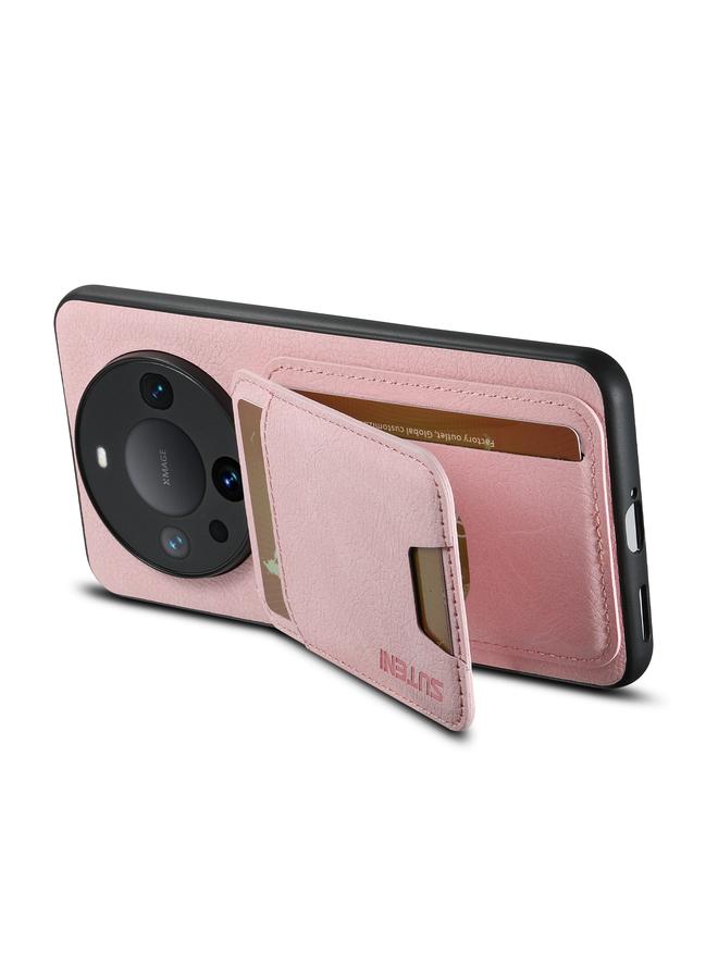 Suteni Case For Huawei Mate 60 Pro H02 Litchi Leather Card Wallet Stand Back Phone Case - Image 4