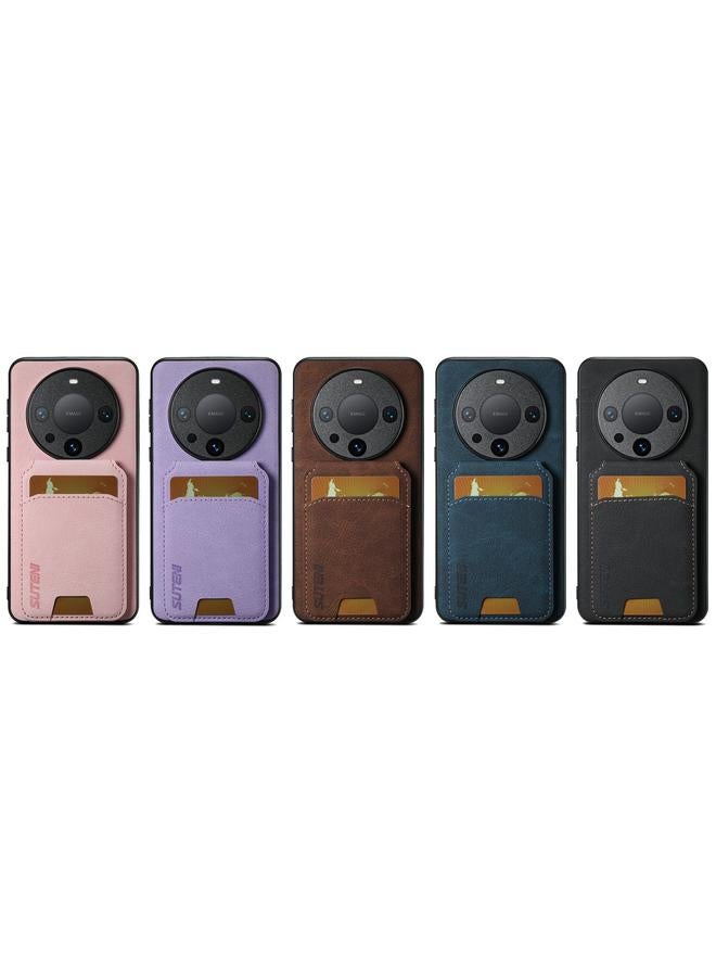 Suteni Case For Huawei Mate 60 Pro H02 Litchi Leather Card Wallet Stand Back Phone Case - Image 5