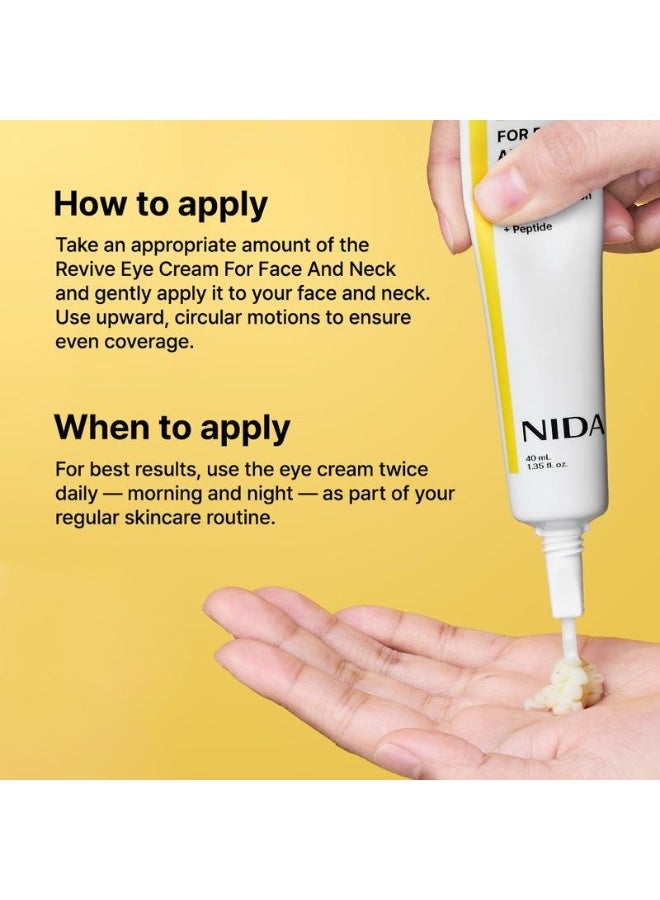 نيدا كريم العين المنعش للوجه والرقبة مع حل بروبيوتيك، ريتينال، ببتيد، التجاعيد، الخطوط الدقيقة، تجديد الخلايا، نسيج بشرة مشدود، بشرة مشرقة 40 مل - Image 5