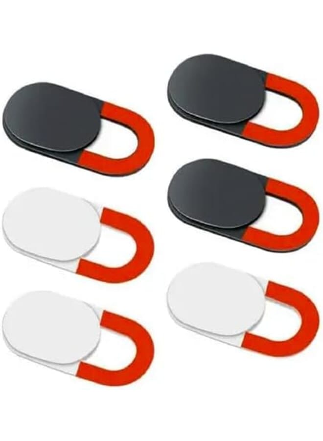 Webcam Cover Slide 6 Pieces White And Black Universal Spy Camera Blocker Shutter Ultra Slim For Laptop Macbook Computer Mobile And Accessories Camera Privacy Protector - Image 2