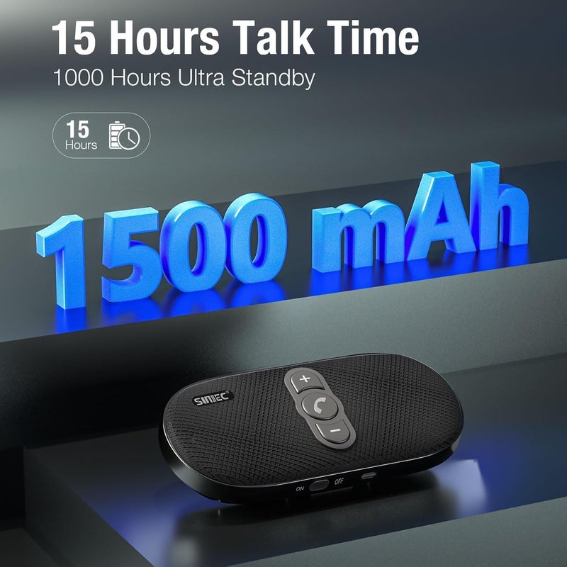 SUNITEC Bluetooth Car Speaker Phone - Hands-Free Calling Kit with 6W Speaker and Dual Mics - Image 5