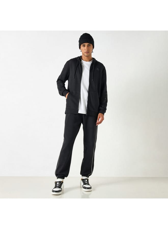 Kappa Kappa Solid Zip Through Hoodie with Long Sleeves and Kangaroo Pocket  - Image 2