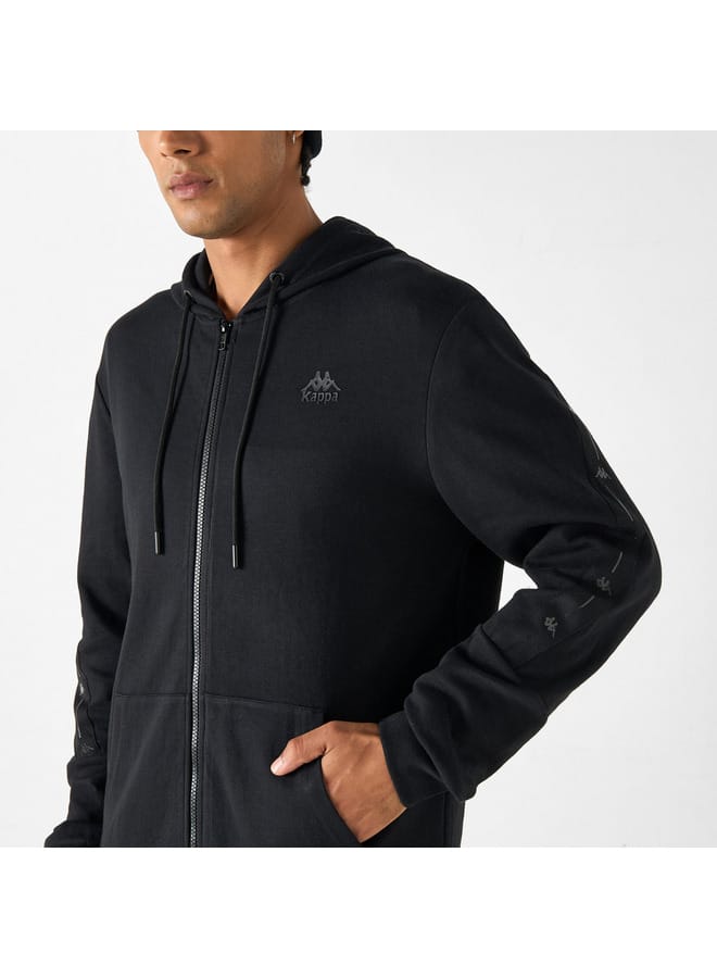 Kappa Kappa Solid Zip Through Hoodie with Long Sleeves and Kangaroo Pocket  - Image 4
