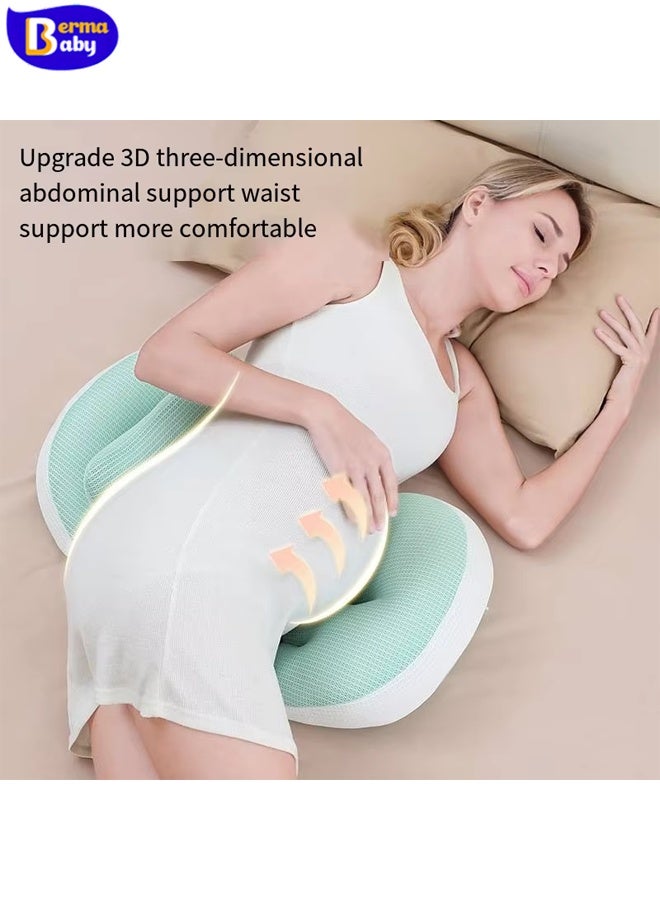 Berma Baby Pregnancy sleeping pillow  pregnancy pillow, pregnancy body pillow, supports pregnant women's back, legs, abdomen, buttocks, detachable and adjustable, with pillowcase (pink)  - Image 5