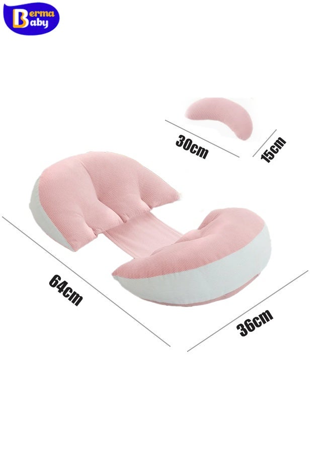 Berma Baby Pregnancy sleeping pillow  pregnancy pillow, pregnancy body pillow, supports pregnant women's back, legs, abdomen, buttocks, detachable and adjustable, with pillowcase (pink)  - Image 2