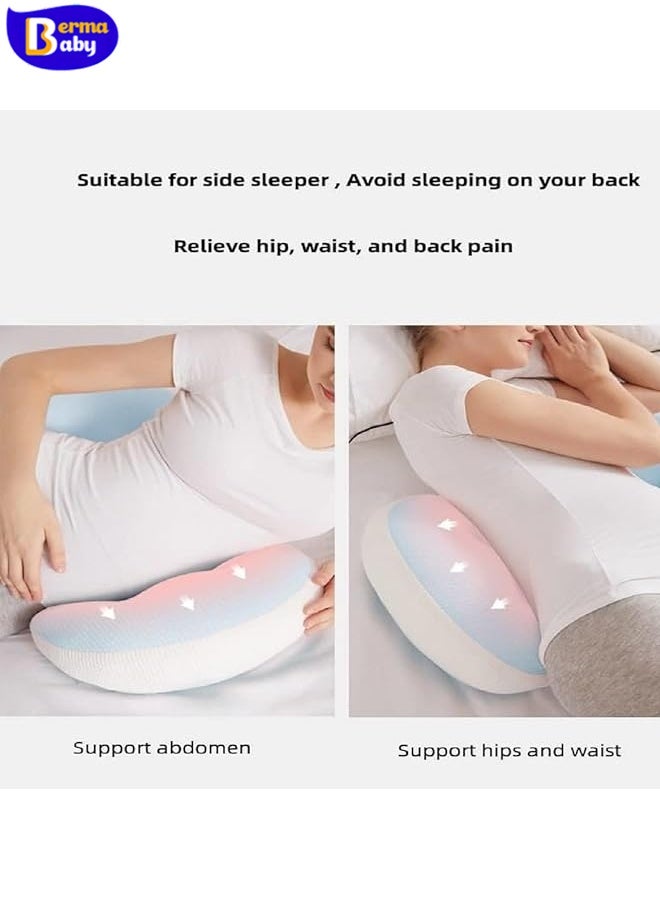 Berma Baby Pregnancy sleeping pillow  pregnancy pillow, pregnancy body pillow, supports pregnant women's back, legs, abdomen, buttocks, detachable and adjustable, with pillowcase (pink)  - Image 4
