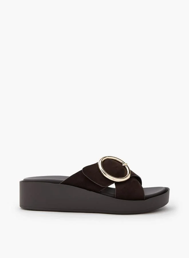فلورا بيلا من شو إكسبرس Women Buckle Accent Slip-On Sandals