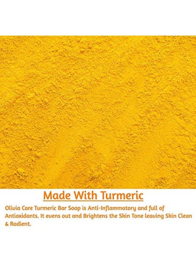 Olivia Care Turmeric Bar Soap By 100% Natural Vegan & Organic For Face & Body Exfoliate Hydrate Moisturize & Deep Clean Triplemilled Infused With Antioxidants & Sustainable Palm Oil 8 Oz - Image 4