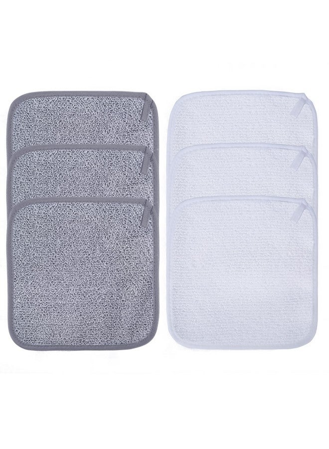 Polyte Premium Hypoallergenic Microfiber Makeup Remover and Facial Cleansing Cloth, 8 x 8 in, 6 Pack (Gray,White) - Image 4