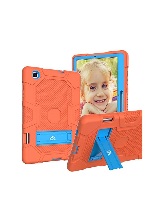 PROMASS حافظة Hbs 3-Ply Slim Heavy Duty المقاومة للصدمات مع حامل مدمج مع حامل قلم لجهاز Samsung Galaxy Tab S6 Lite 10.4 P610/P615(2020) P613/P619(2022) للأطفال - برتقالي - Image 2