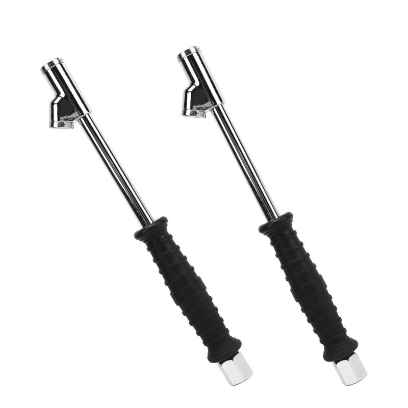 Double Head Inflatable Rod 2 Zinc Alloy Head Push Pull Collets Leakproof Closed Tire Chuck - 30° Reverse Collet Dual Head Inflator Tool for Trucks Trailers Motorhomes - Image 3