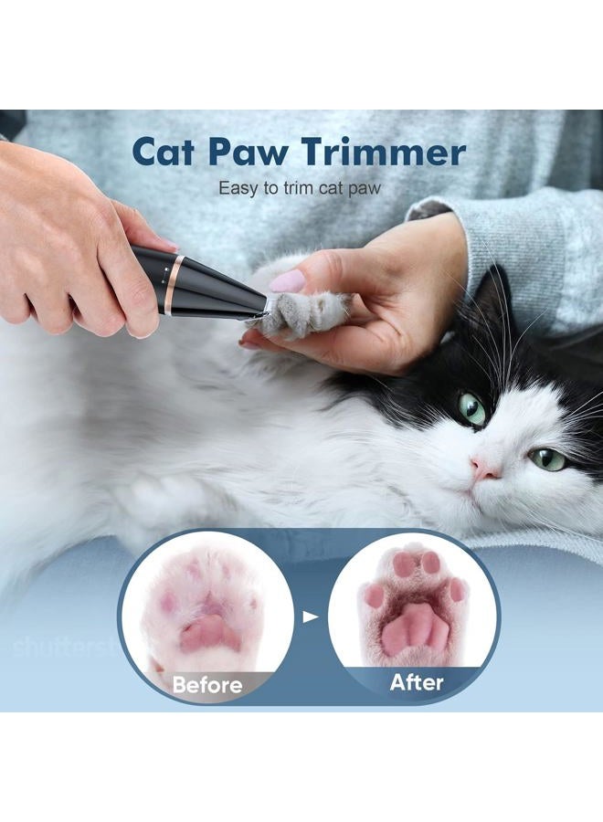 Oneisall 2 Speed Cat Clippers with Double Blades, Rechargeable Cordless Small Cat Paw Trimmer, Low Noise for Trimming Dog's Hair Around Paws, Eyes, Ears, Face, Rump (Black) - Image 2