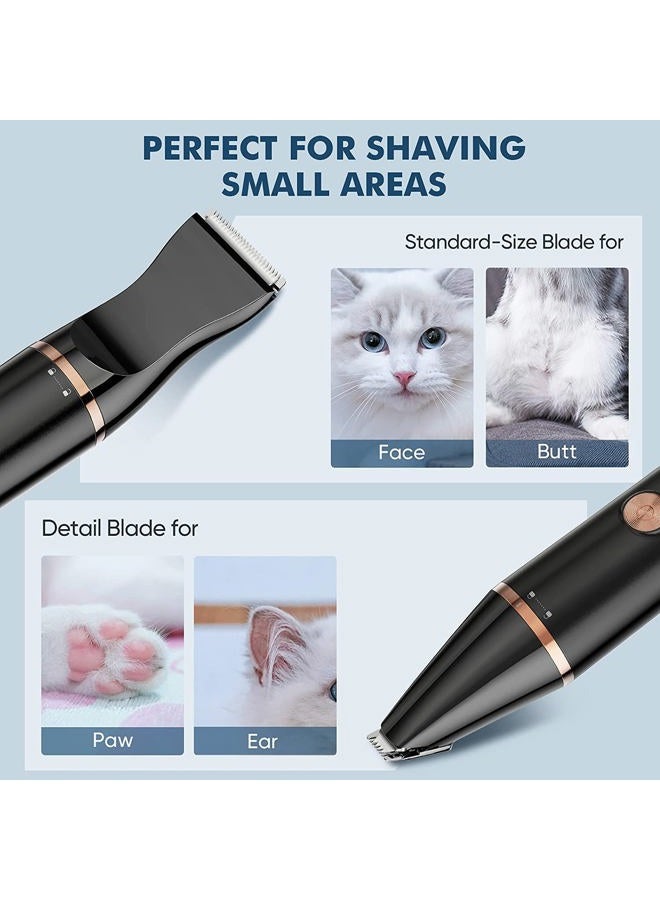 Oneisall 2 Speed Cat Clippers with Double Blades, Rechargeable Cordless Small Cat Paw Trimmer, Low Noise for Trimming Dog's Hair Around Paws, Eyes, Ears, Face, Rump (Black) - Image 4