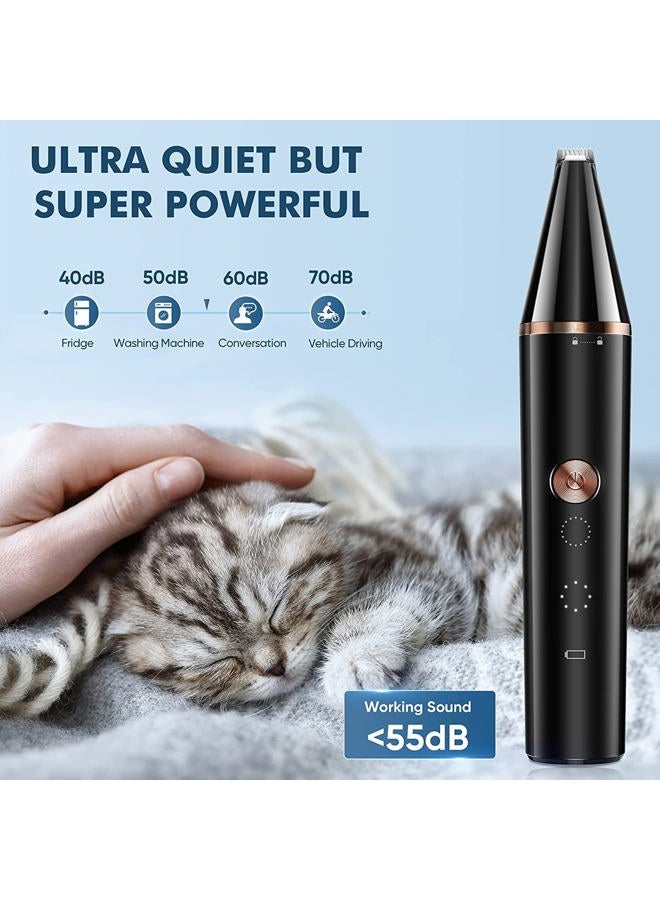 Oneisall 2 Speed Cat Clippers with Double Blades, Rechargeable Cordless Small Cat Paw Trimmer, Low Noise for Trimming Dog's Hair Around Paws, Eyes, Ears, Face, Rump (Black) - Image 3